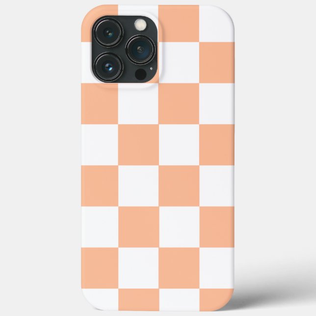 Peach Fuzz Chequered Gingham Pattern Case-Mate iPhone Case (Back)