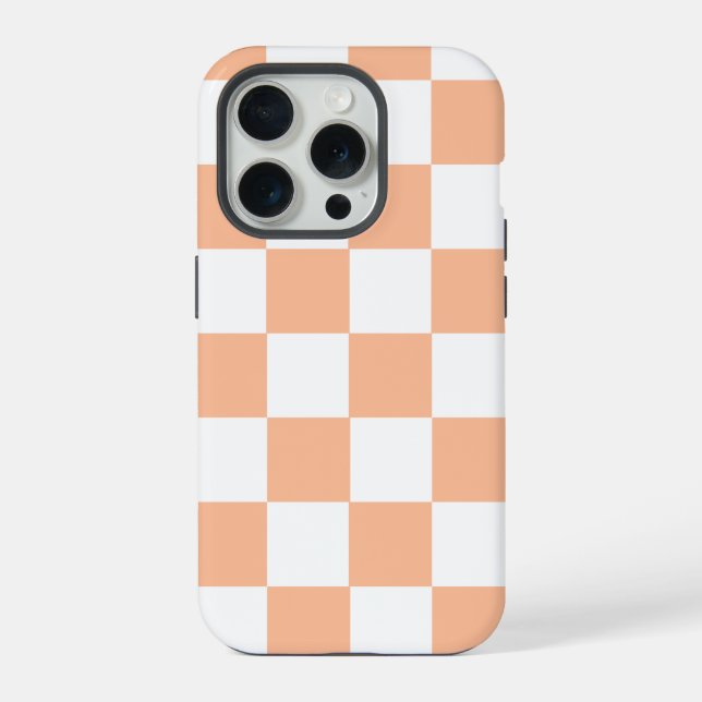 Peach Fuzz Chequered Gingham Pattern iPhone Case (Back)