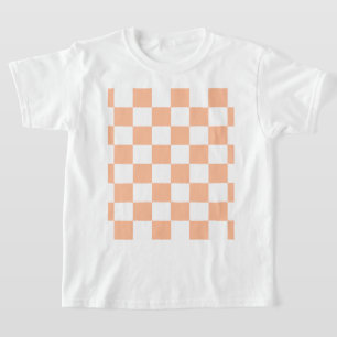 Peach Fuzz Chequered Gingham Pattern T-Shirt