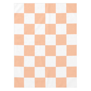 Peach Fuzz Chequered Gingham Pattern Tablecloth