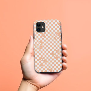 Peach Fuzz Cherry Gingham Pattern iPhone 11 Case