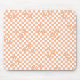Peach Fuzz Cherry Gingham Pattern Mouse Pad