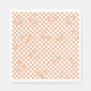 Peach Fuzz Cherry Gingham Pattern Napkin