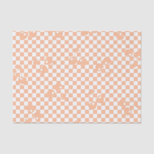 Peach Fuzz Cherry Gingham Pattern Tissue Paper
