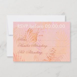 Peach Fuzz Classic Minimalist Modern Wedding RSVP Card
