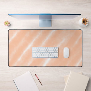 Peach Fuzz Colour Watercolor Abstract Pattern Desk Mat