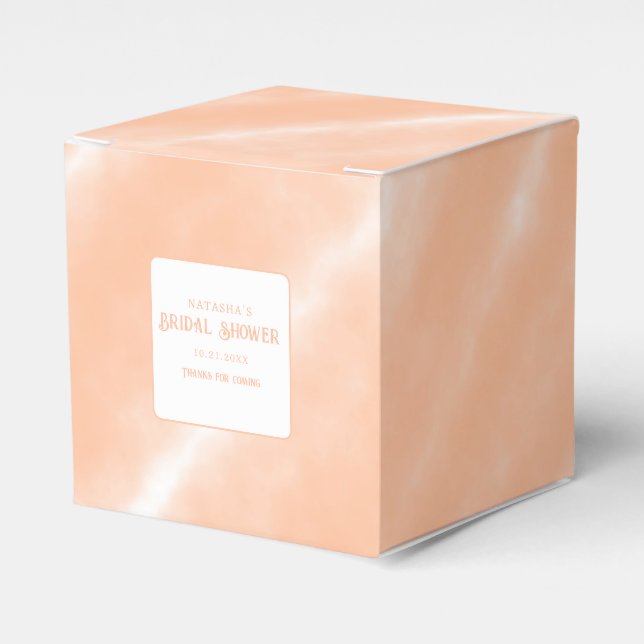 Peach Fuzz Colour Watercolor Abstract Pattern Favor Box (Front Side)
