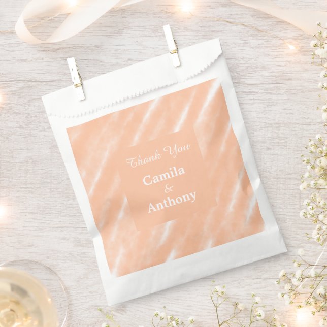 Peach Fuzz Colour Watercolor Abstract Pattern Favour Bag (Clipped)