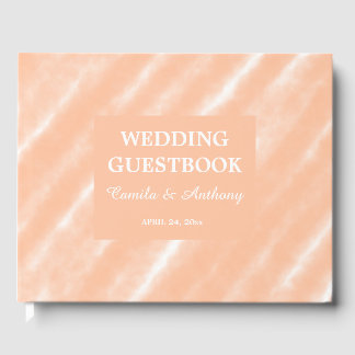 Peach Fuzz Colour Watercolor Abstract Pattern Guest Book