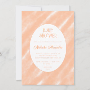 Peach Fuzz Colour Watercolor Abstract Pattern Invitation