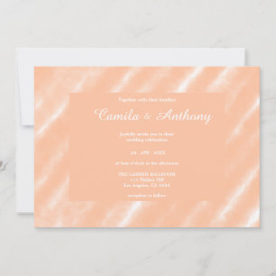 Peach Fuzz Colour Watercolor Abstract Pattern Invitation