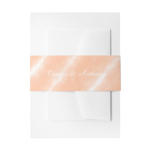 Peach Fuzz Colour Watercolor Abstract Pattern Invitation Belly Band