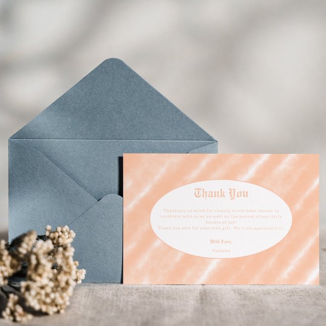 Peach Fuzz Colour Watercolor Abstract Pattern Thank You Card (Creator Uploaded)
