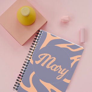 Peach Fuzz Elegance: Personalized Mother's Day  Notebook