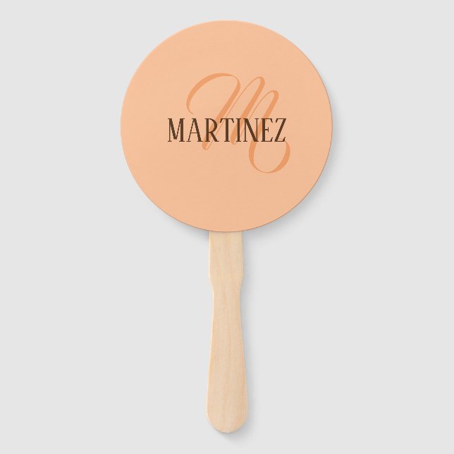 Peach Fuzz Elegant Personalized Name  Hand Fan (Front)