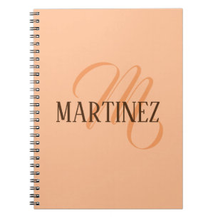 Peach Fuzz Elegant Personalized Name  Notebook