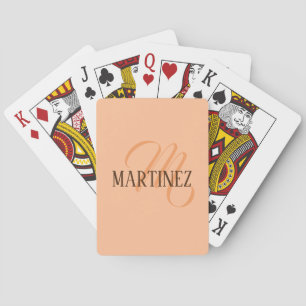 Peach Fuzz Elegant Personalized Name  Playing Cards