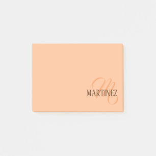 Peach Fuzz Elegant Personalized Name  Post-it Notes