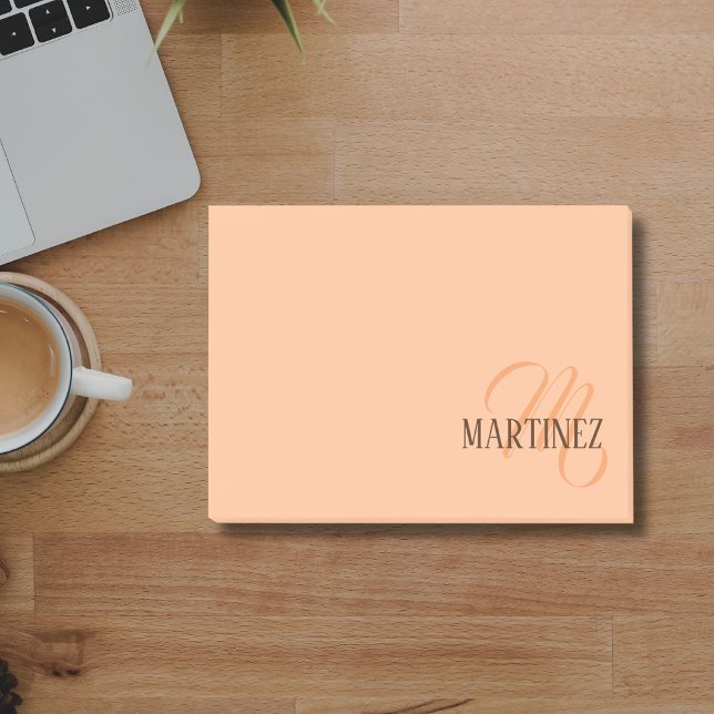 Peach Fuzz Elegant Personalized Name  Post-it Notes (Creator Uploaded)