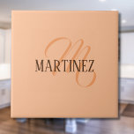 Peach Fuzz Elegant Personalized Name  Tile<br><div class="desc">Trendy Colour Peach Fuzz and Elegant Personalized Name and Monogram.</div>