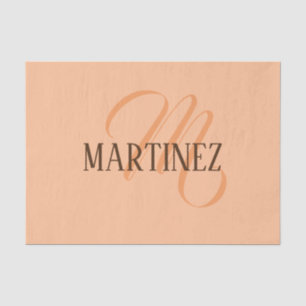 Peach Fuzz Elegant Personalized Name Tissue Paper
