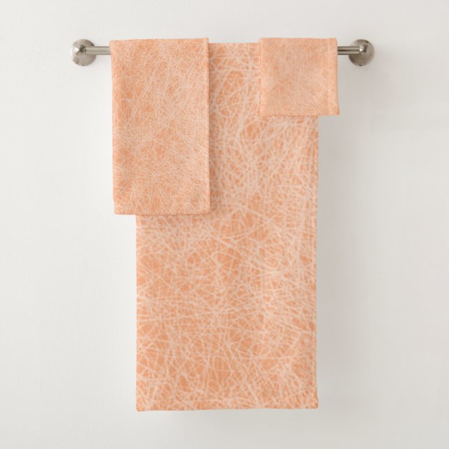Peach Fuzz Faux Leather  Bath Towel Set (Insitu)