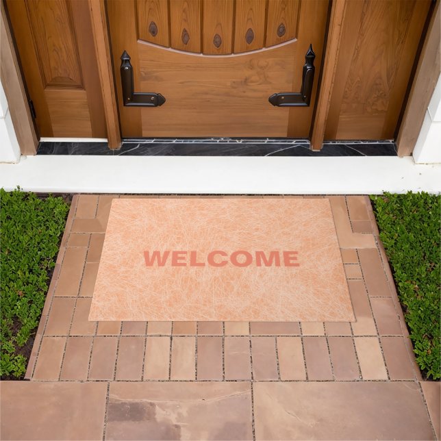 Peach Fuzz Faux Leather  Doormat (Outdoor)