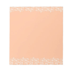 Peach Fuzz Flower Border Customizable & Elegant  Notepad