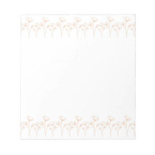 Peach Fuzz Flower Border Customizable & Elegant  Notepad