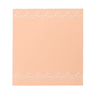 Peach Fuzz Flower Border Customizable & Elegant Notepad