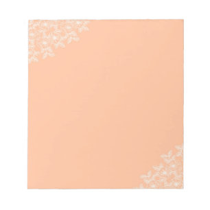 Peach Fuzz Flower Border Customizable & Elegant  Notepad