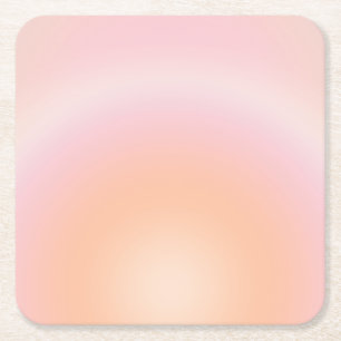 Peach Fuzz Gradient Square Paper Coaster