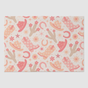 Peach Fuzz Groovy Cowgirl boots and hats Tissue Paper