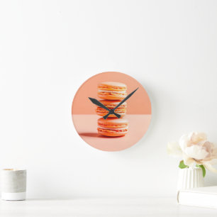 Peach Fuzz, Macaroons, Round Clock