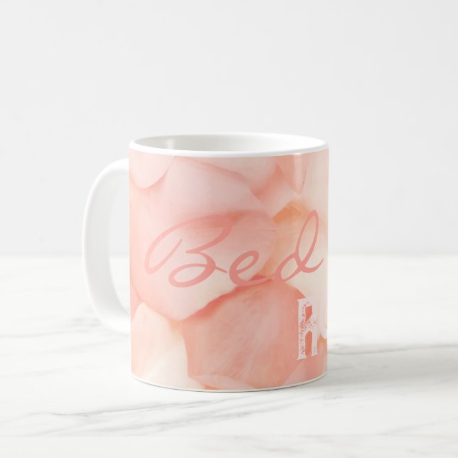 Peach Fuzz Minimalist Modern Rose Petal Valentines Coffee Mug (Front Left)