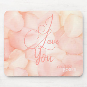 Peach Fuzz Minimalist Modern Rose Petal Valentines Mouse Pad