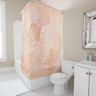 Peach Fuzz Minimalist Modern Tropical Leaves