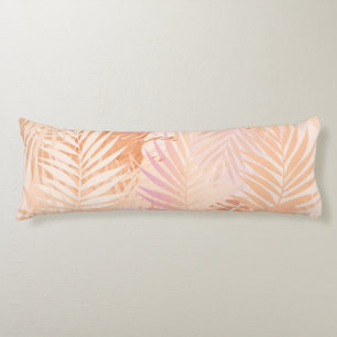 Peach Fuzz Minimalist Modern Tropical Leaves Body Pillow
