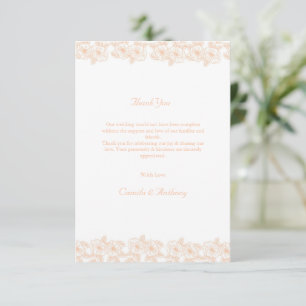 Peach Fuzz minimalist Trendy Flower Pattern Thank You Card