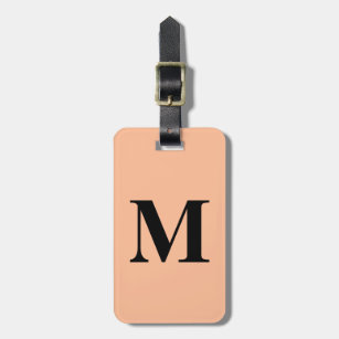 Peach Fuzz Monogram Initial Custom Name Gift Favou Luggage Tag