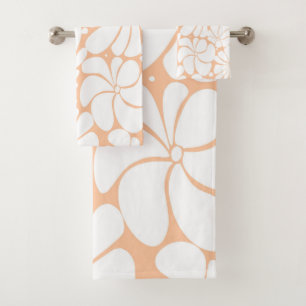 Peach Fuzz Retro les années 70 Fleur Blanche Desig