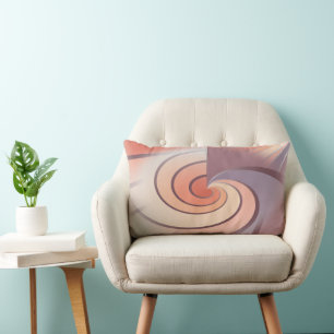 Peach fuzz seashell lumbar pillow
