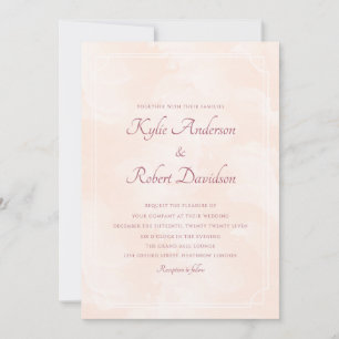 Peach Fuzz Simplistic Minimalist Chic  Invitation