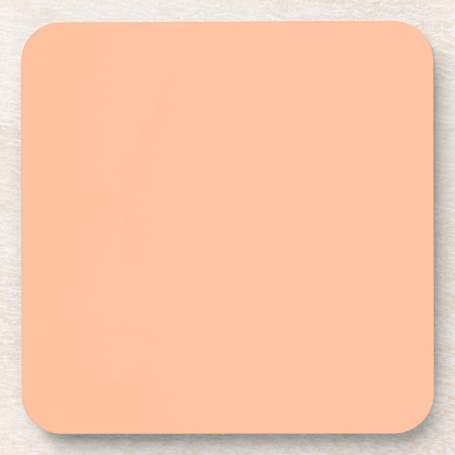 Peach Fuzz Solid Color Name Coaster (Front)