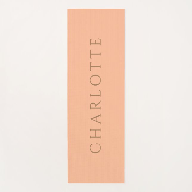 Peach Fuzz Solid Color Name Yoga Mat (Front)
