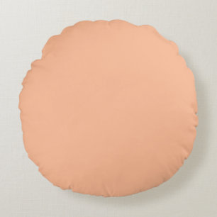 Peach Fuzz Solid Color Round Pillow