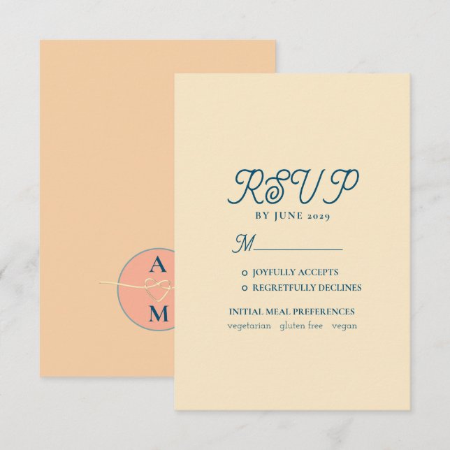 Peach Fuzz Wedding RSVP Card (Front/Back)