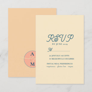 Peach Fuzz Wedding RSVP Card