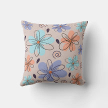 Peach garden floral spring pattern