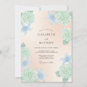 Peach Gentle Spring Wedding Invitation